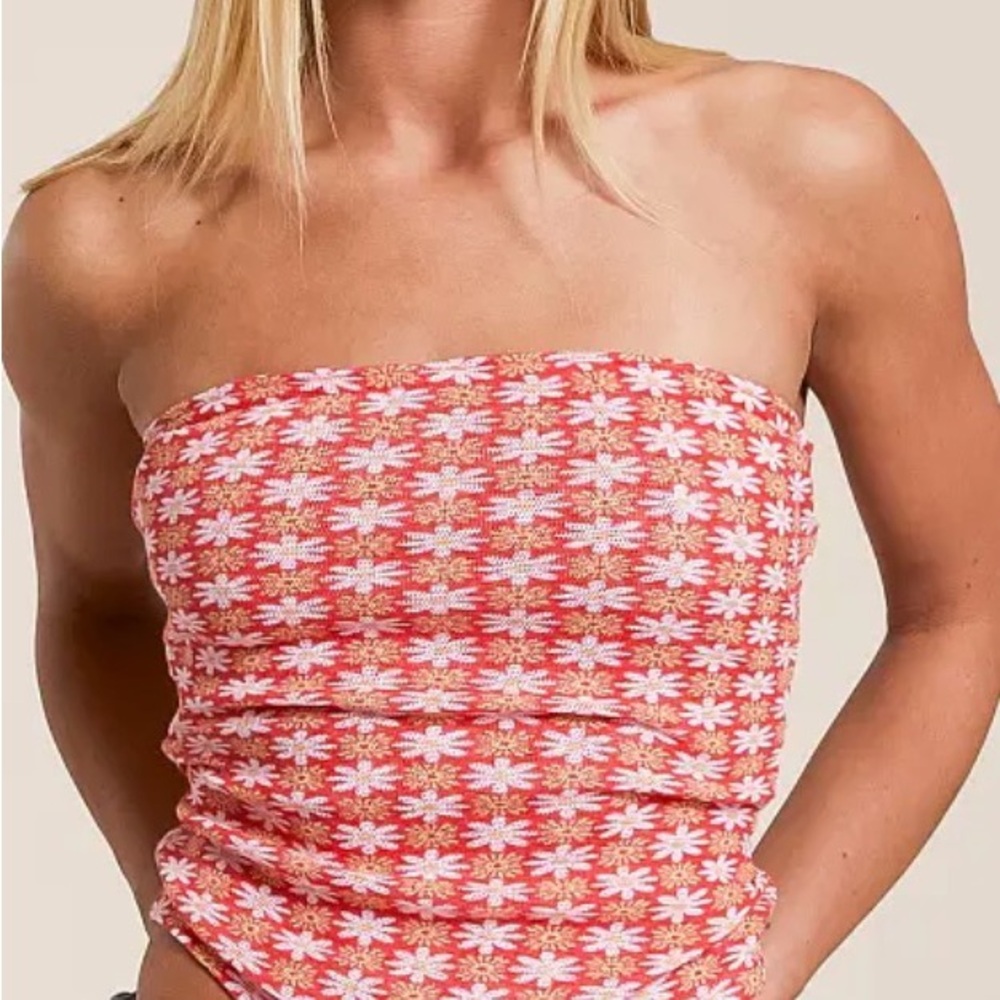 Free people boulevard tube top  Brown Patterned Women's Crop Top